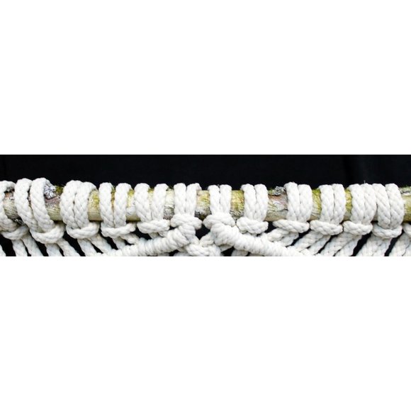 White Macrame 36" Wall Hanging Decor Bohemian Style Hanging Tassels - Picture 6 of 7